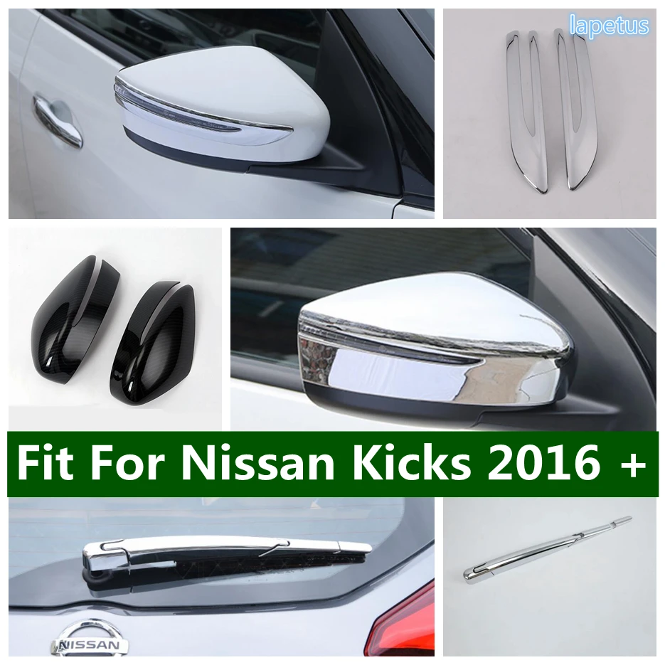 

Rear Window Rain Wiper Rearview Mirror Wing Case & Protect Strip Cover Trim Fit For Nissan Kicks 2016 - 2023 Car Accessories