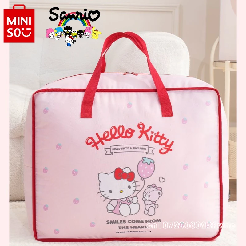 HelloKitty-Sac de rangement familial, sac à bagages de déménagement, sac de rangement de couette de dessin animé, grande capacité, à la mode, haute qualité, nouveau, 2025