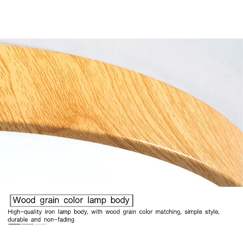Nordic LED Ceiling Light for Living Room Bedroom Room Study Balcony Corridor Lamp Round Wood Color Indoor Decor Lighting Fixture