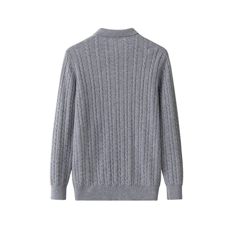 100% Cashmere Autumn Winter Men's Sweater Half-Zip Pullover Comfortable