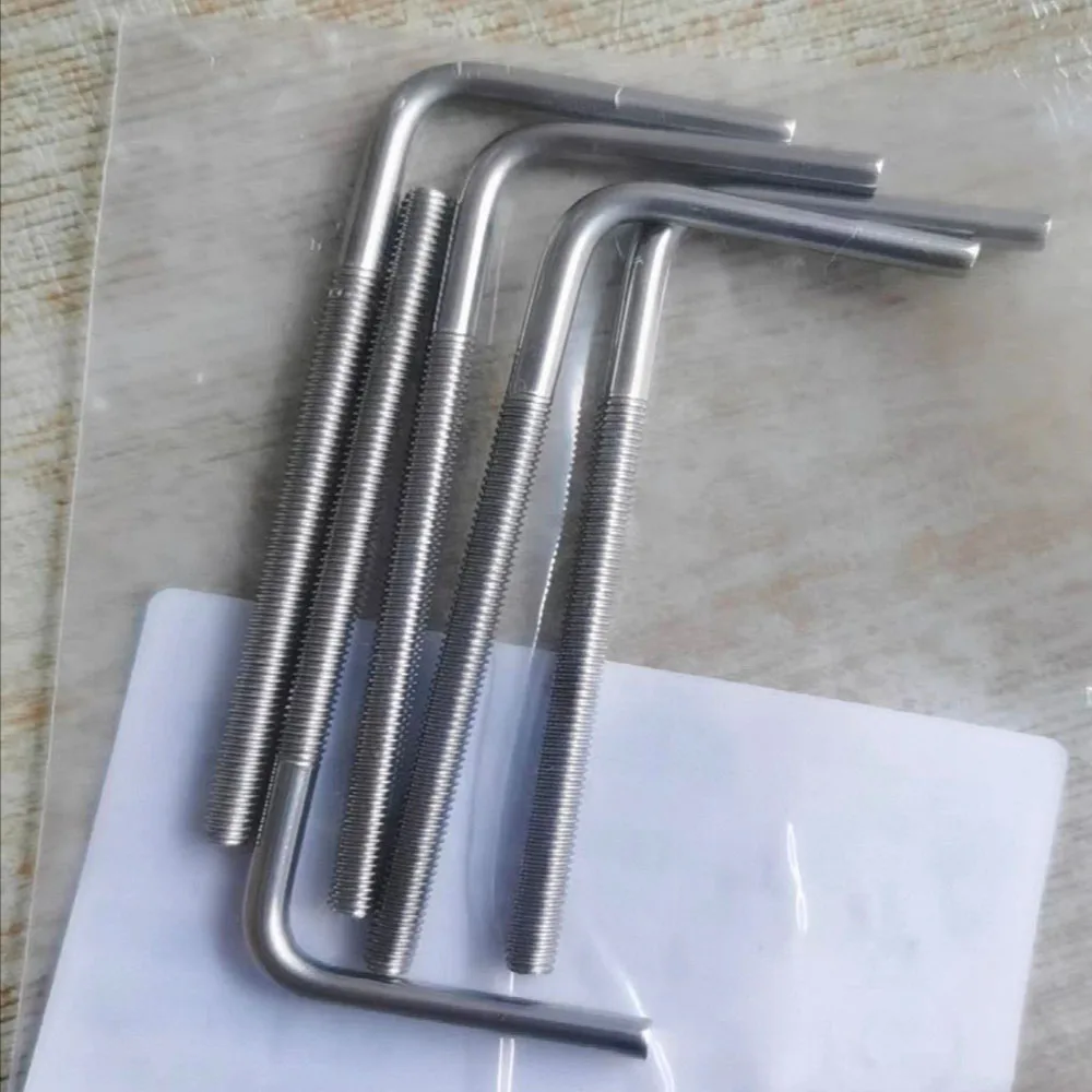 1-5pcs M4 M5 M6 M8 M10 M12 L Shape Right Angle Anchor Bolt Screw SUS304 Stainless Steel 7 Shape Screw