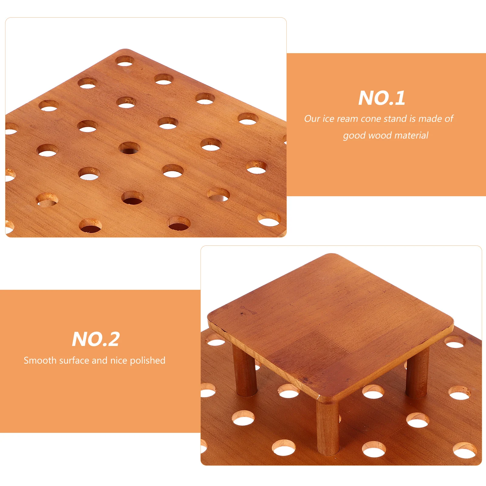 

Прочная деревянная подставка для мороженого с гладкой отделкой, идеально подходит для хранения конусов и суши, стойки для мороженого, держатель для дисплея