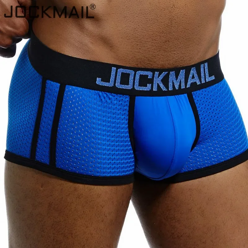 JOCKMAIL Brand Underwear Boxer Men Breathable Mesh Men\'s Boxers Male Underpants Sexy Gay penis pouch Panties  Mens Trunks Pant