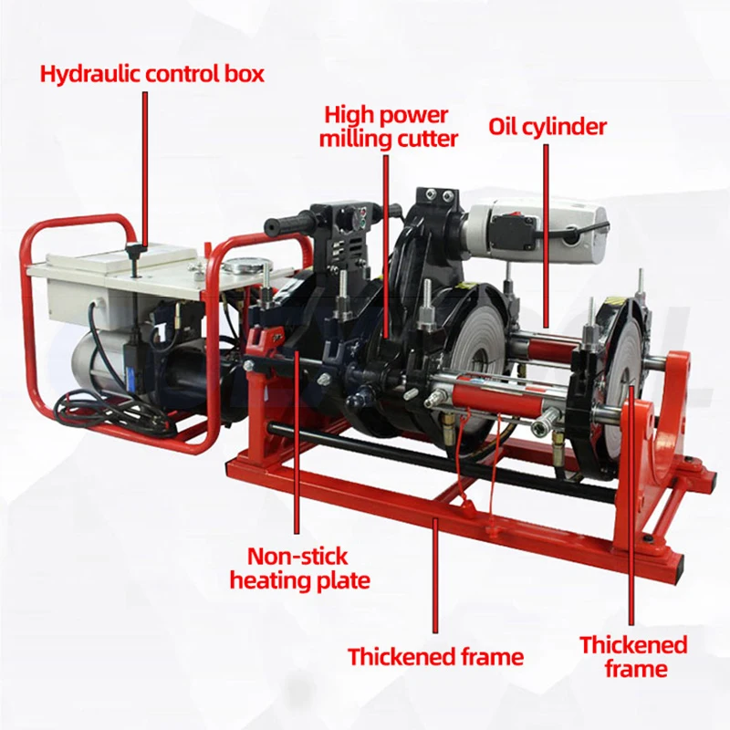 Hydraulic 4 Ring Butt Welding Machine 63-315MM PE Pipe Butt Welding Machine Water Pipe Hot-melt Machine Water Electricity Weld