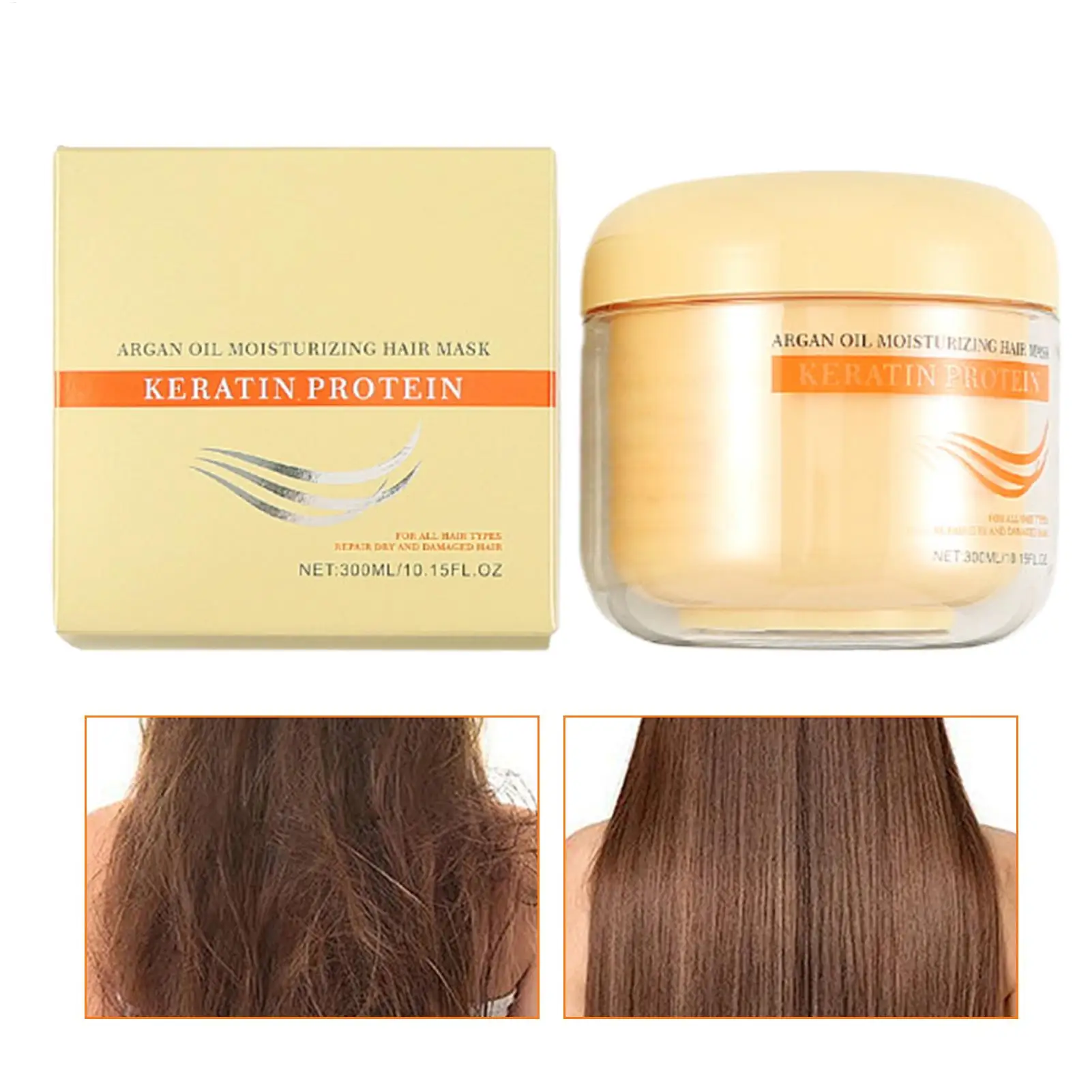 Hair Masque for Deep Conditioning 300ml Repair Moisturizer Nourishing Hair Masque for Split Ends Breakage Repair Hydration Home