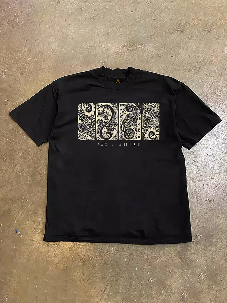 Loose Fit Cotton Short Sleeve T-Shirt Unisex Casual Comfortable Breathable Pure Cotton Double Thread T-Shirt for Summer