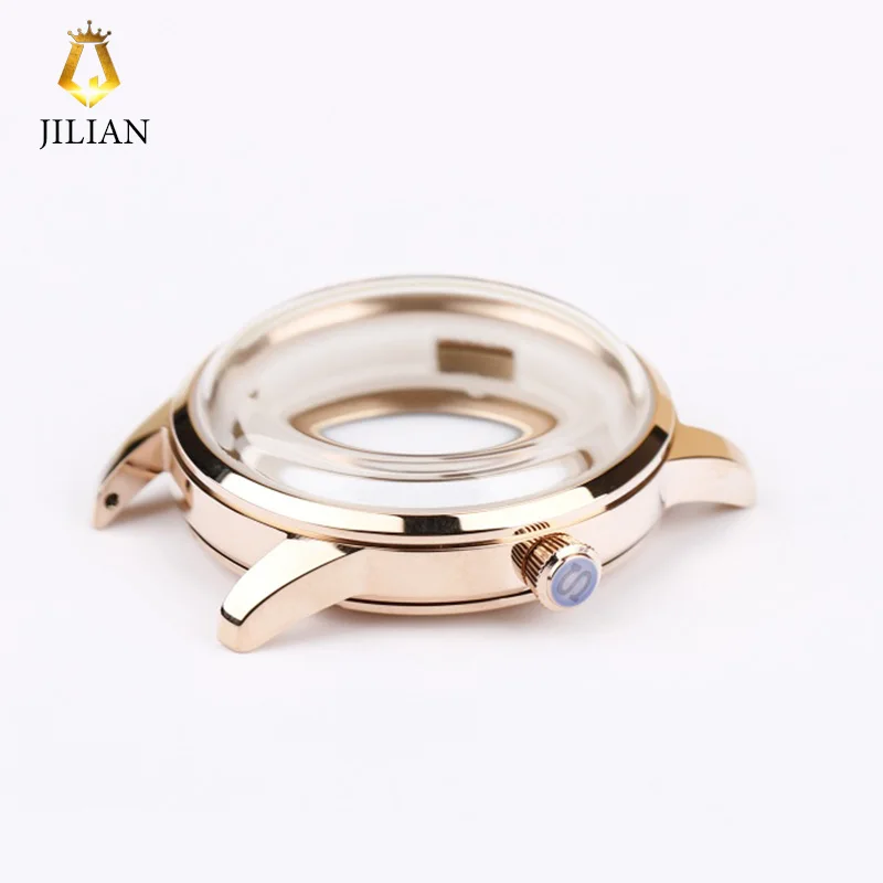 NH35 40mm Cocktail Case NH38 Watch Cases Stainless Steel Glass Waterproof For NH35/36/38 Movement Watch Parts Silver Rose Gold