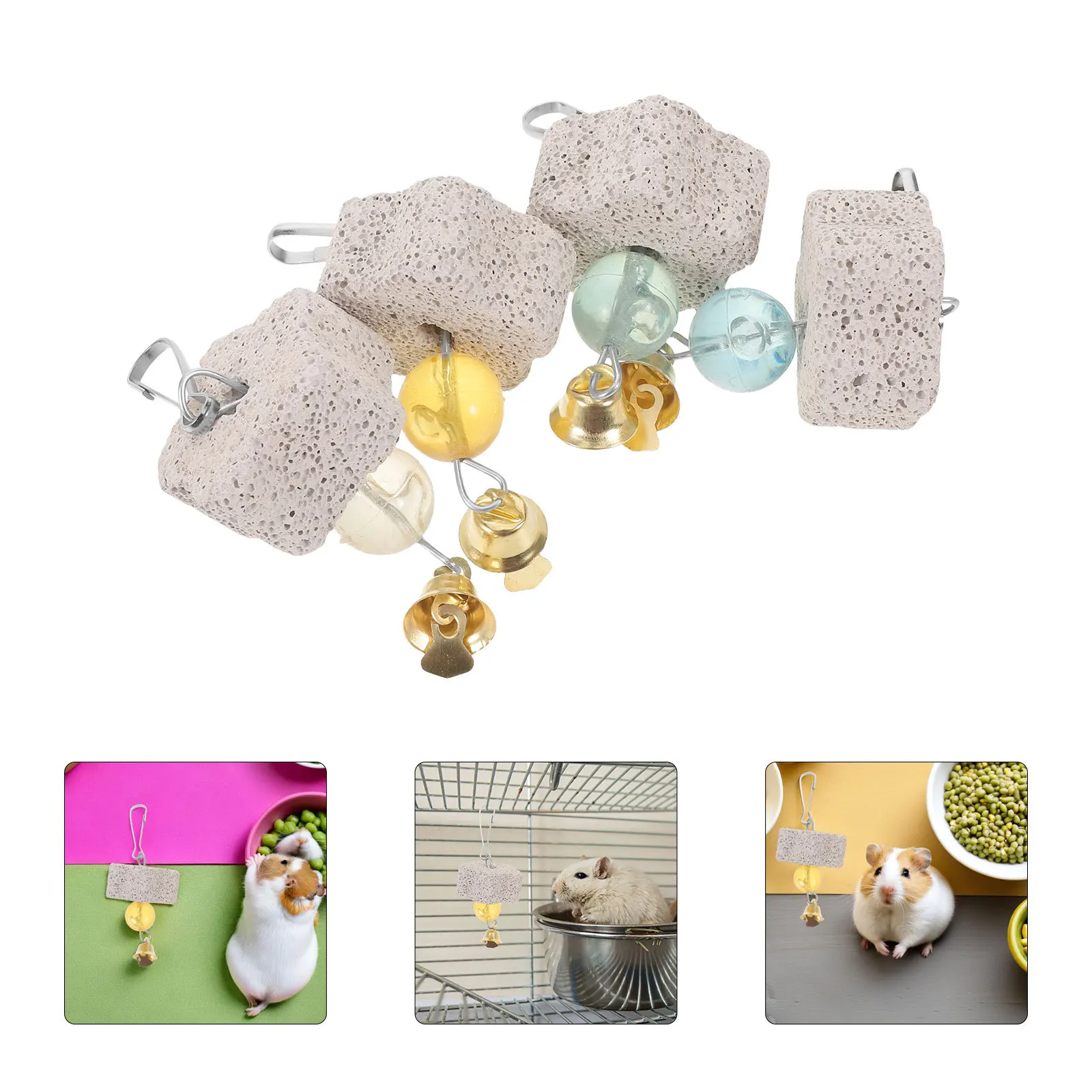 

8pcs Pet Chew For Rabbits Hamsters Guinea Pigs Chinchilla Volcanic Stone Grinding Blocks Dental Health Rodent Gnawing Pet