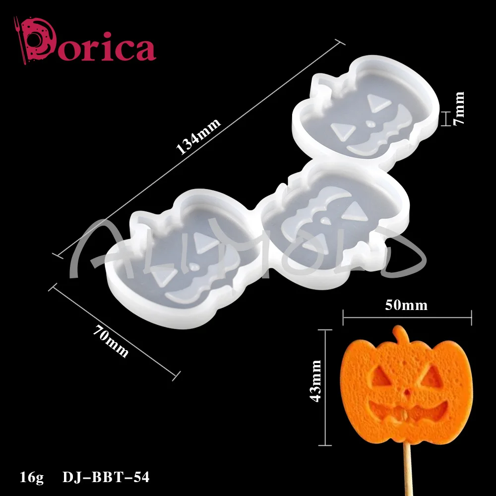 Halloween Pumpkin Silicone Epoxy Mold Diy Handmade Chocolate Lollipop Mould Cake Decorating Tools Kitchen Accessories Bakeware