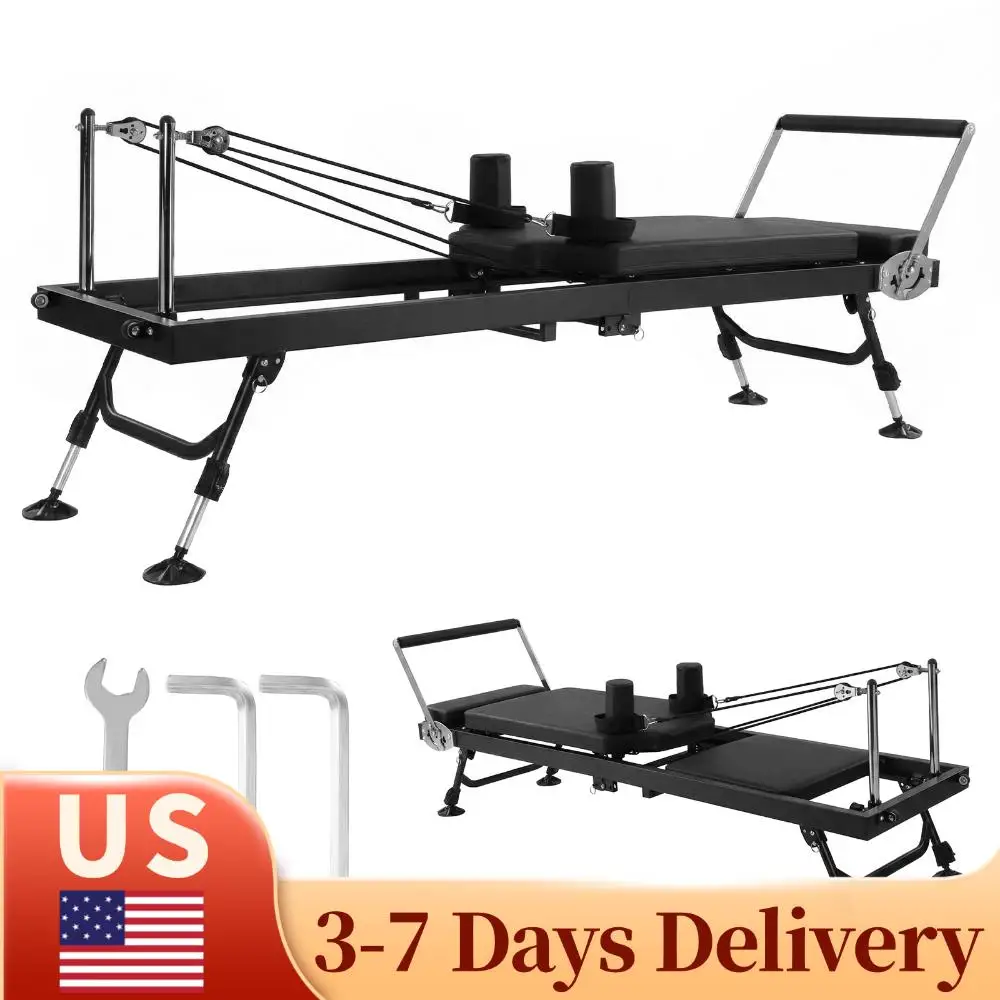 

Складной тренажер для пилатеса с пружинным сопротивлением и плавным скольжением, грузоподъемность 300 фунтов, для домашнего и студийного использования