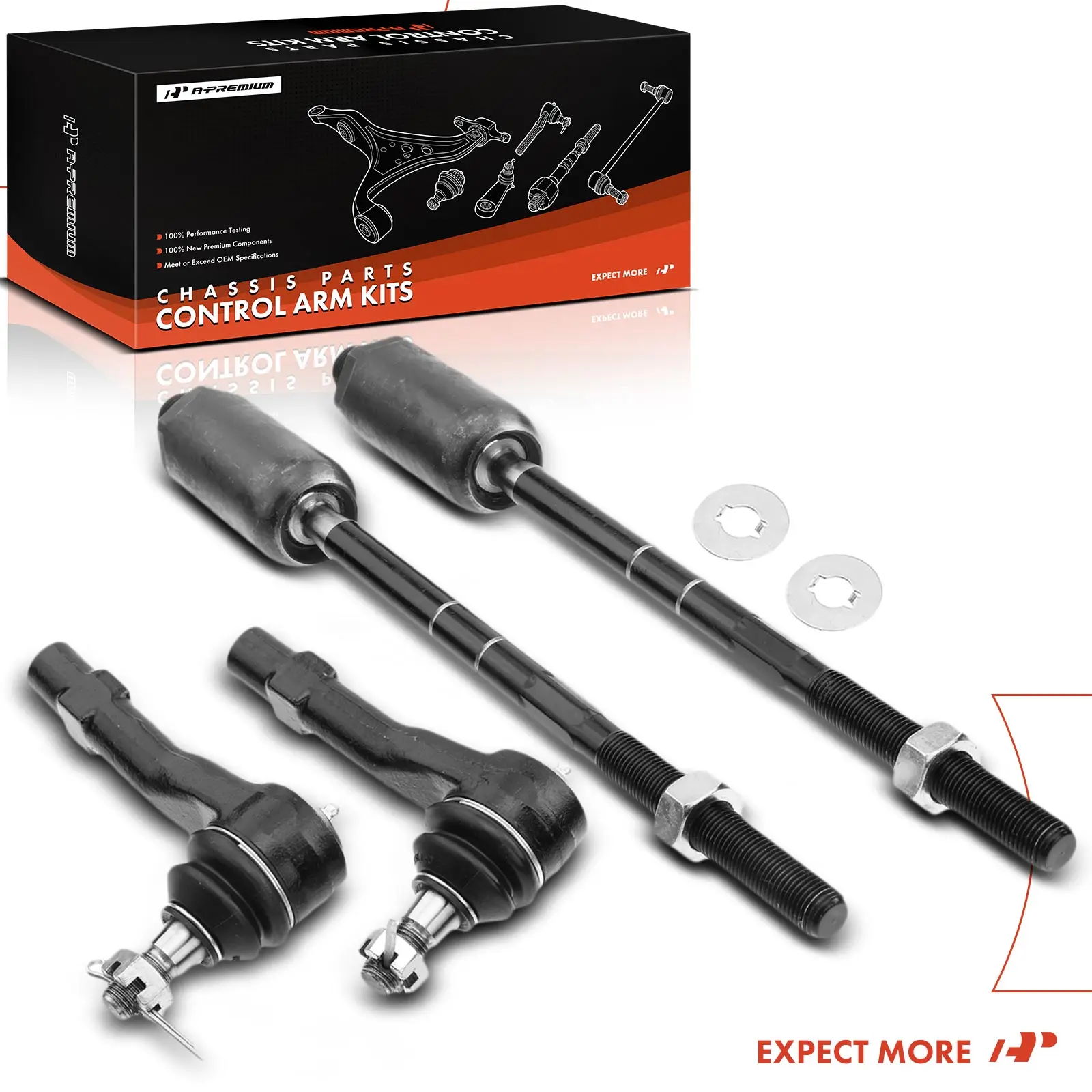 A-Premium 4x Inner&Outer Tie Rod End for Ford Explorer 2002-2003 Mercury Mountaineer 2002-2003