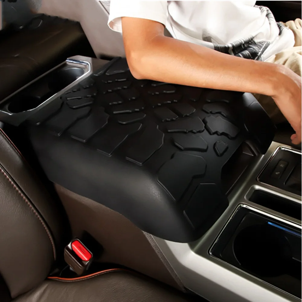 1PC Car Center Console Armrest Box Mat For F150 2009-2022  Retrofit Accessories Adaptation TPE Material Armrest Box Cover