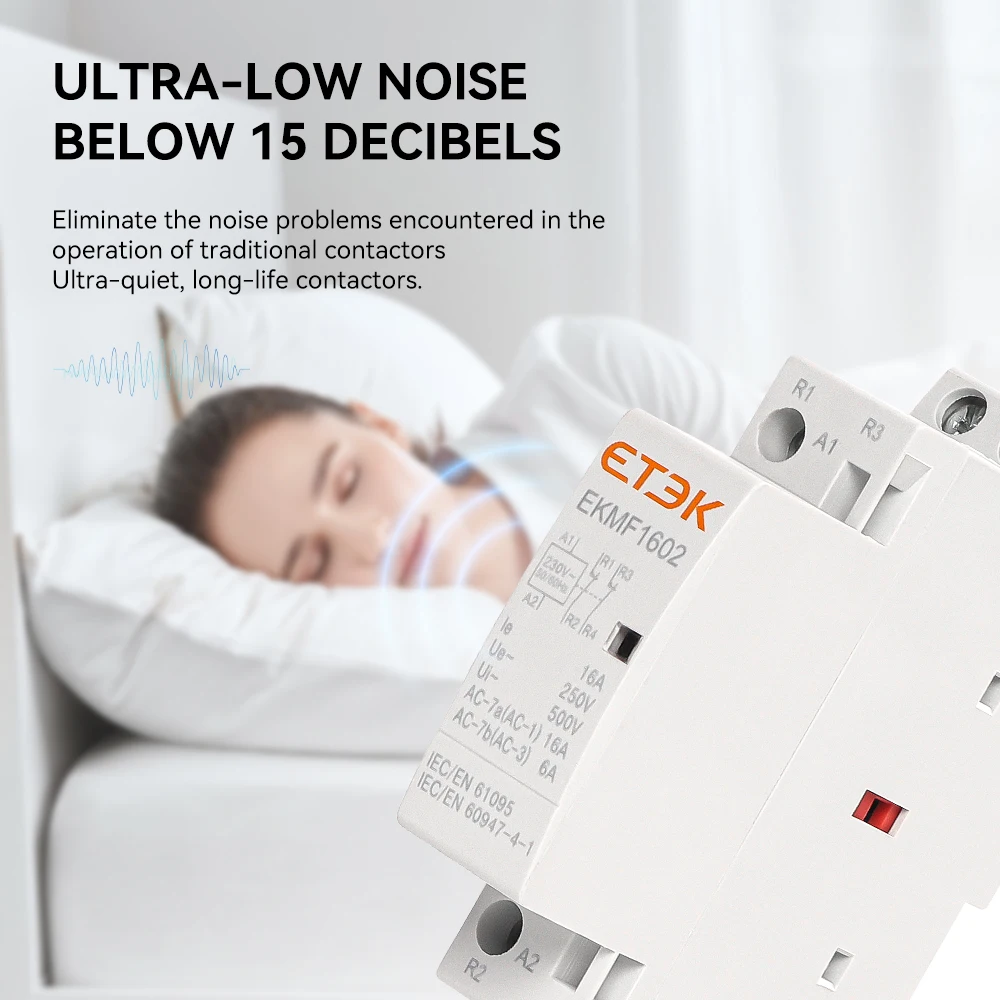 ETEK Din Rail Household Modular AC Contactor 220v Single Phase 2P 2no 2nc 1no 1nc 25A 20A 16A For Automation EKMF