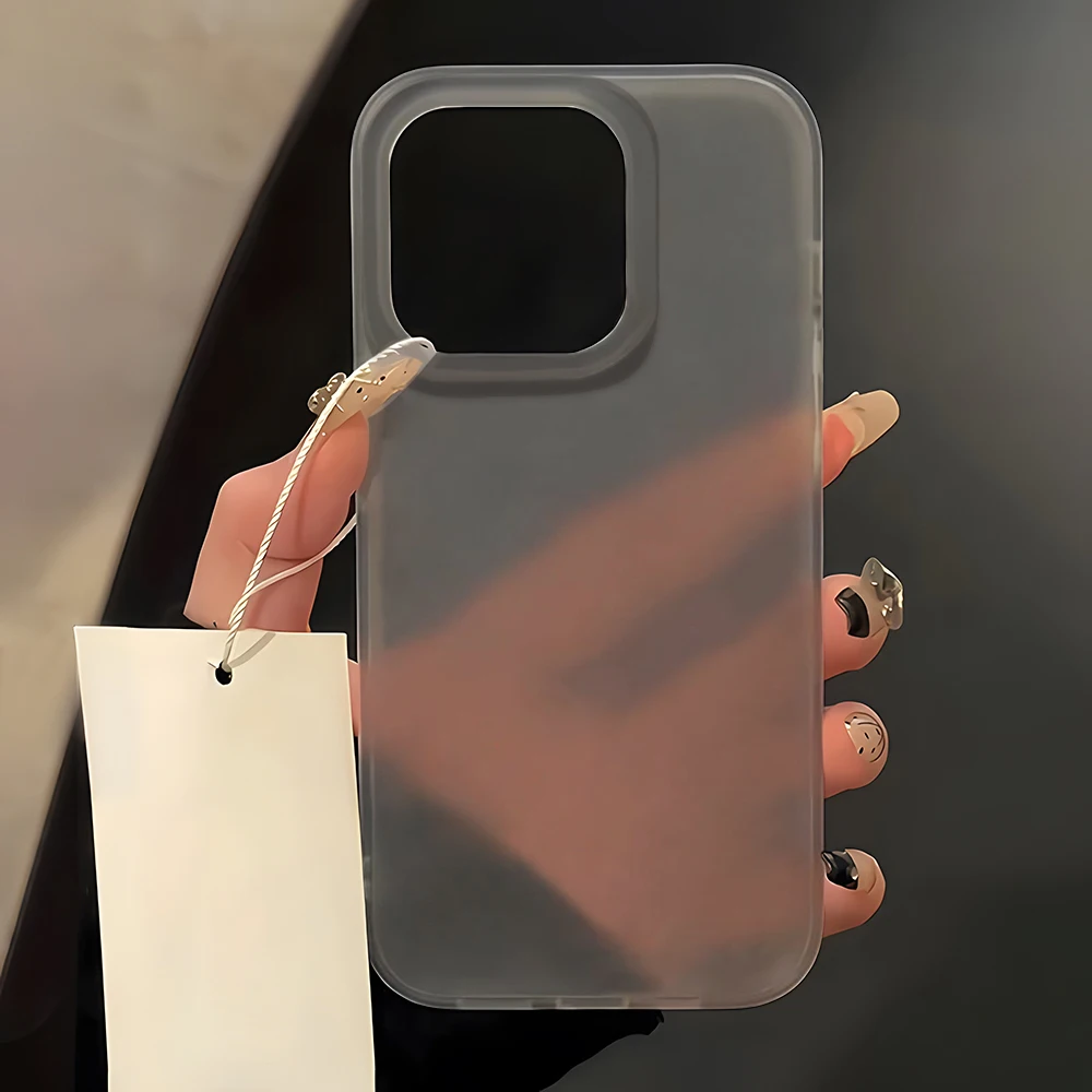 Capa transparente fosca para iphone 13, capa traseira de silicone ultrafina e macia para iphone 16 15 14 11 12 pro max 15 16 plus 13 12 mini
