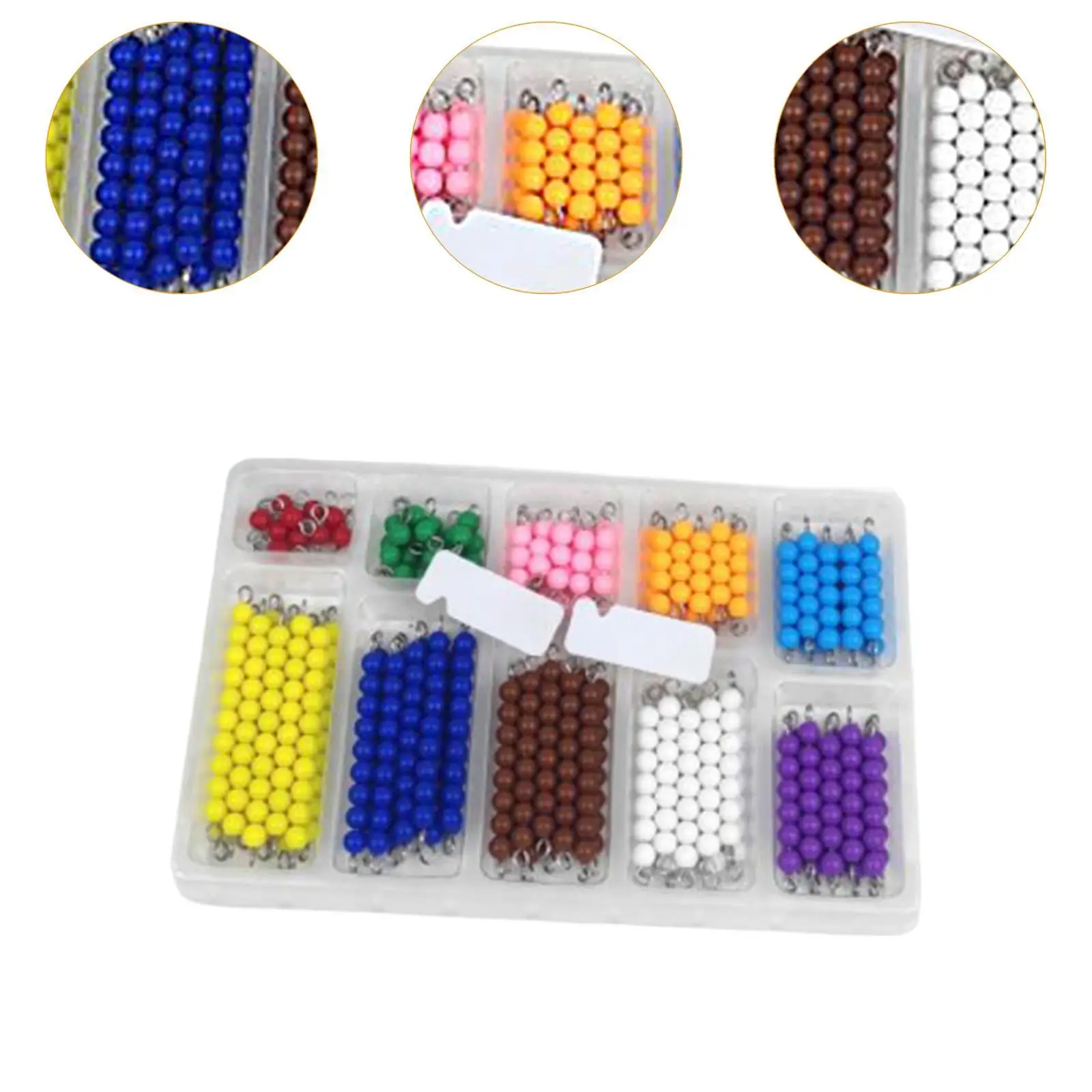 Montessori Checker Board Beads Mathematics Teaching Aid Number Counting Preschool Learning Toy for Boys Girls Children Kids