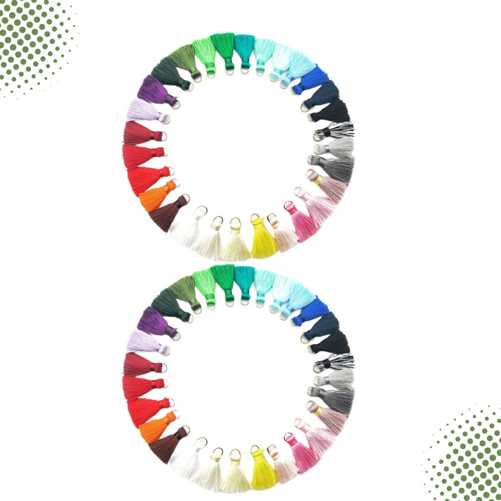 

60Pcs Colored Tassel Earring Accessories Mini Ring Design Bright Festive Gift for Girls Friends Wife Durable Portable