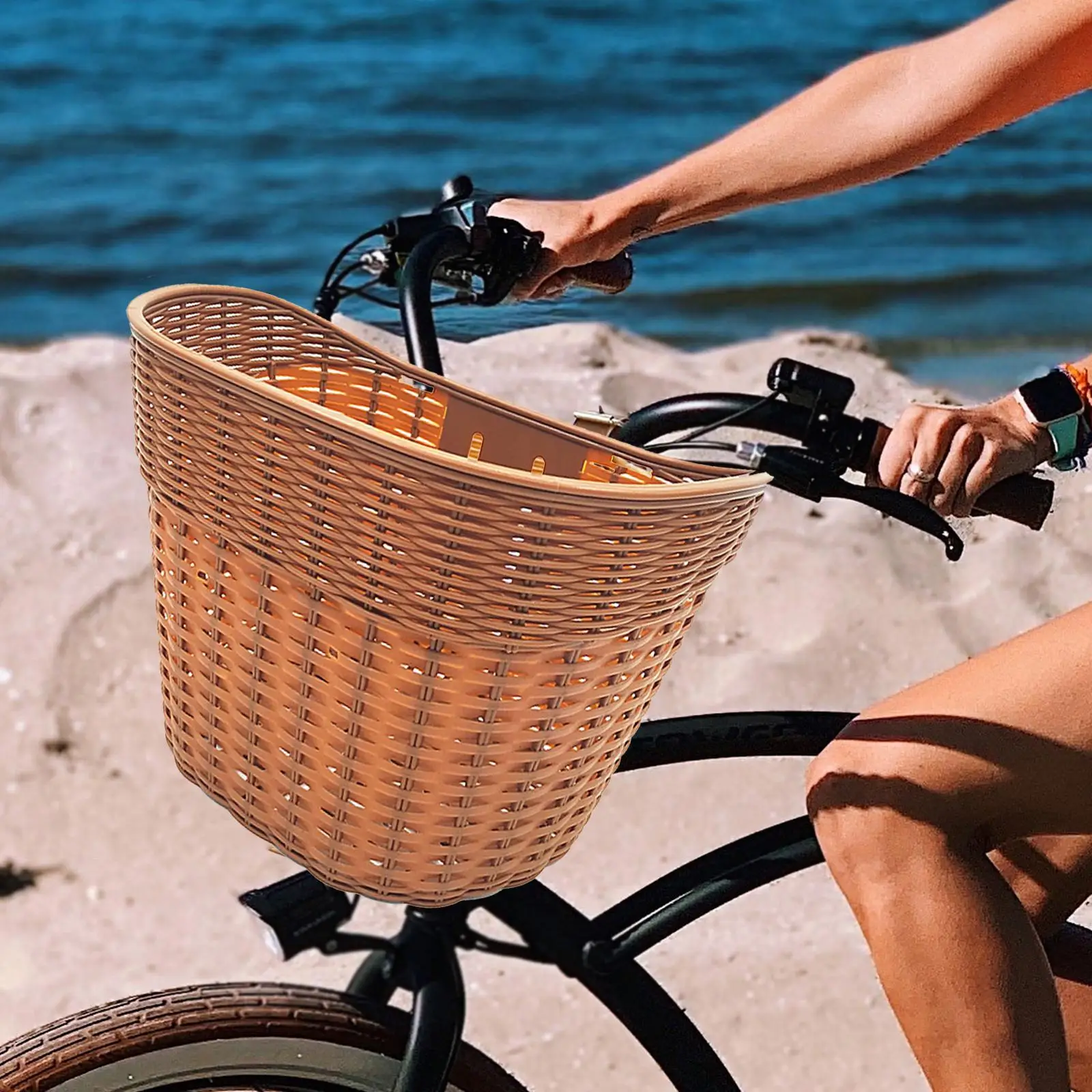 Bike Basket Removable Vintage Front Handlebar Basket for Women and Men