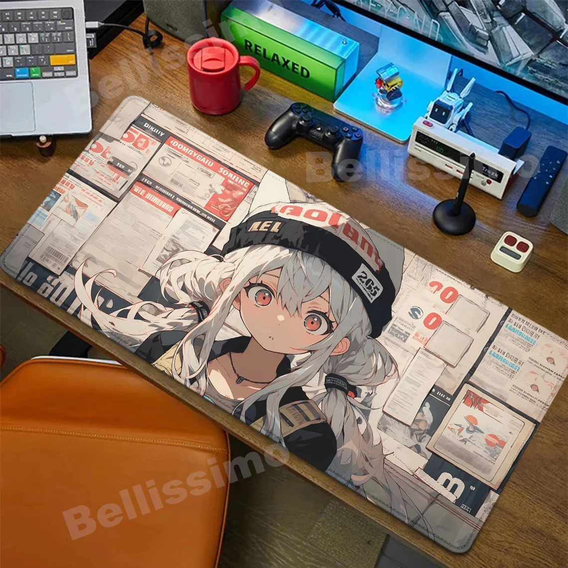 

900x400Newspaper girl Mouse Pad XL Computer Mousepad Oversized E-Sports Games Keyboard Pad Student Rubber Computer Desk Pad