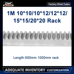 1Mod 10x10 10x12 12x12 15x15 20x20 500mm 1000mm Spur Gear Rack 1M Gear Rack Precision Cnc Straight Teeth Rack And Pinion