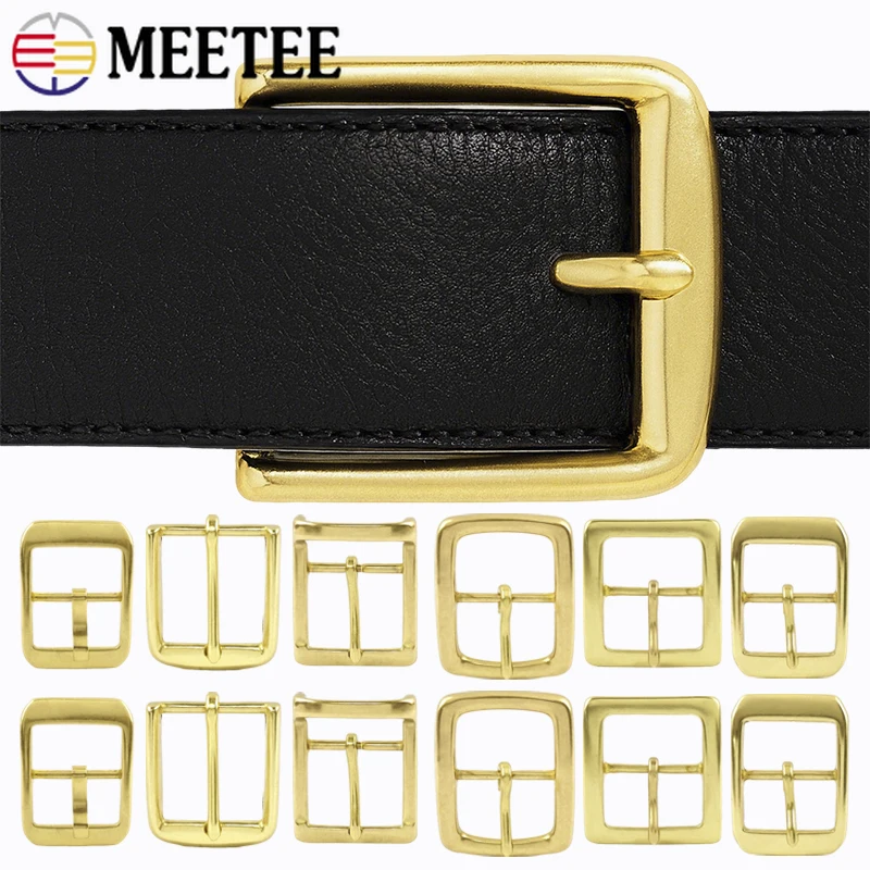 

1/2Pcs Meetee 30/35/40/45mm Solid Brass Belt Buckles for Men Belts Pin Buckle Head Bags Strap Clasp Leather Crafts Accessories