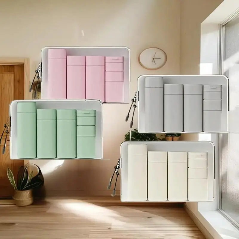 5 Stück/Set feuchtigkeitsspendende Make-up-Spenderflaschen, tragbare Lotionen, Shampoos, Reisen, nachfüllbar, gepresste leere Flaschen