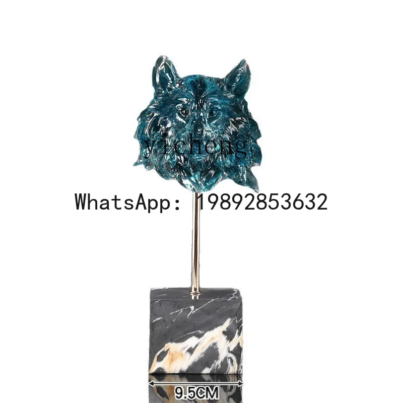 X2  Simulation Gift Ornament Gift Sculpture Entrance Office Desktop Animal Head Opening decoration