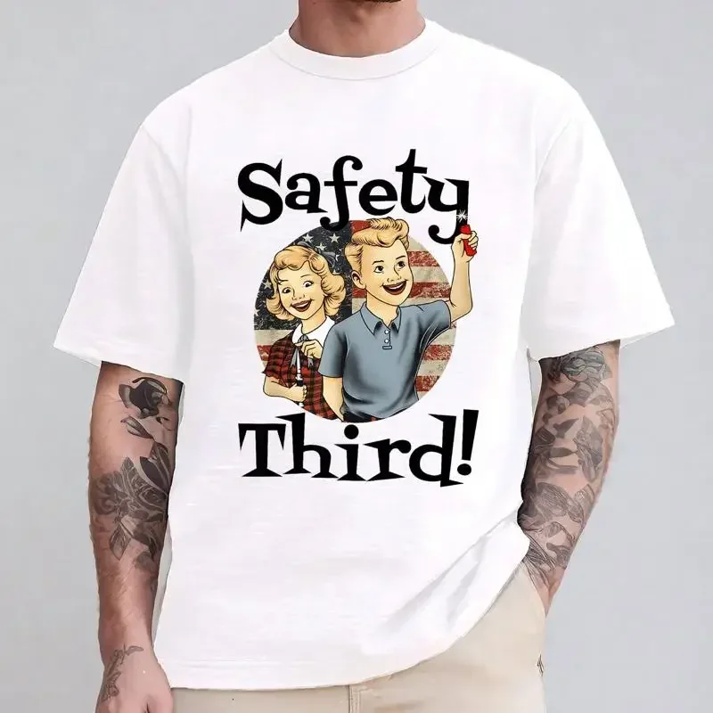4Th Of July Patriotic  Safety Third Flag T Shirt