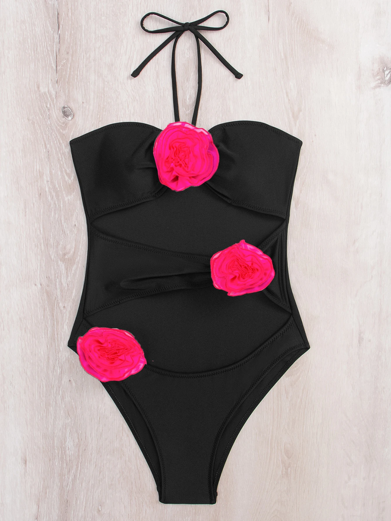 Jumpsuit Slip Bunga Punggung Terbuka Seksi Pakaian Musim Panas Wanita Baju Renang Bikini Satu Potong Baju Monyet Jumpsuit Pakaian Wanita Bodysuit Pantai