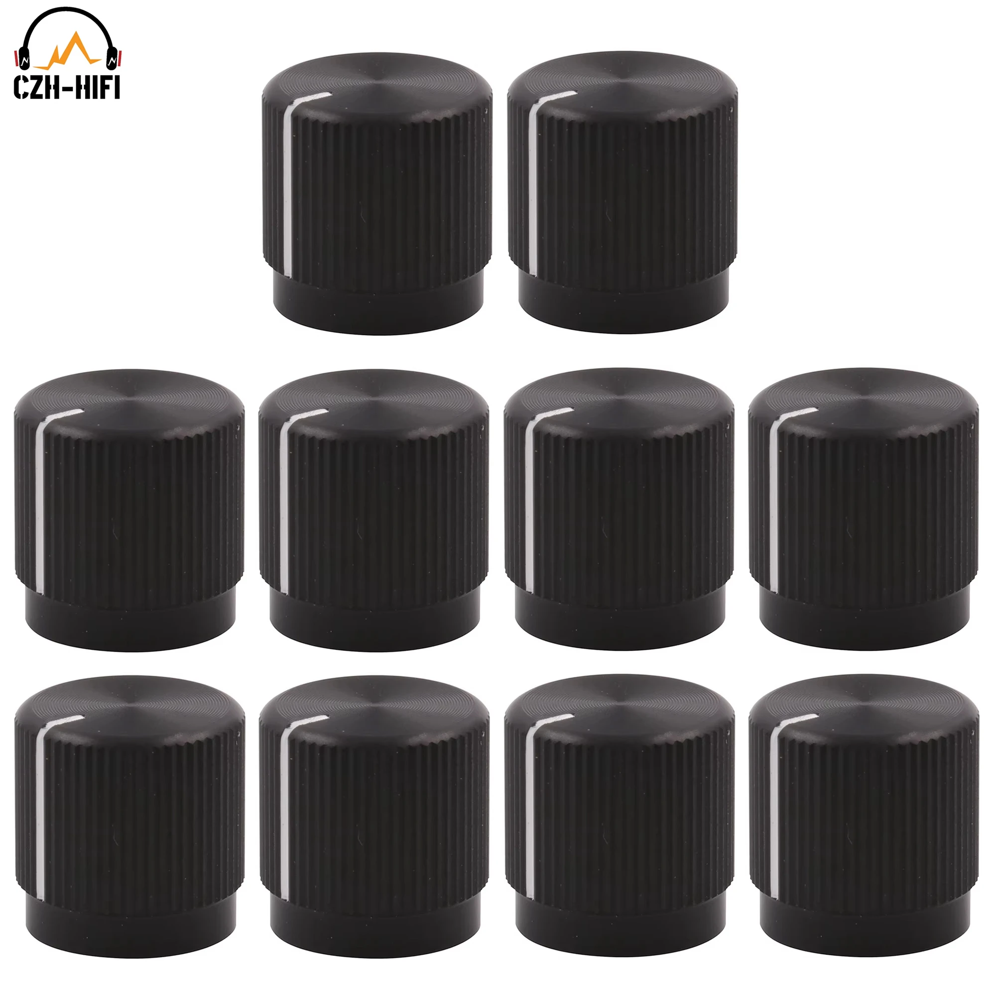 10 個 15 × 15 ミリメートル金属アルミノブキャップボタン帽子ポテトミオメーターボリュームコントロールギターアンプエフェクトペダルストンプボックス DJ ミキサーラジオ