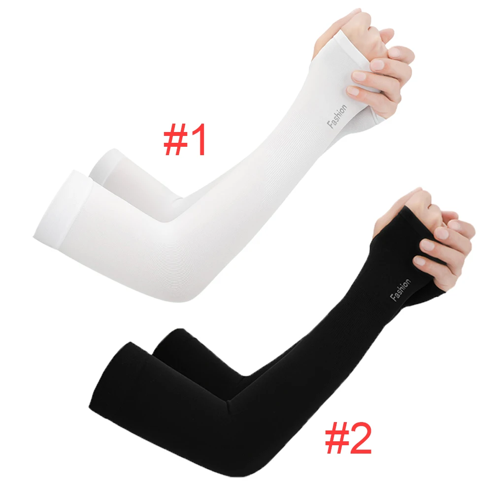 

Sports Arm Sleeves UV Sun Protect Anti-slip Ice Silk Cuff Summer for Men Women