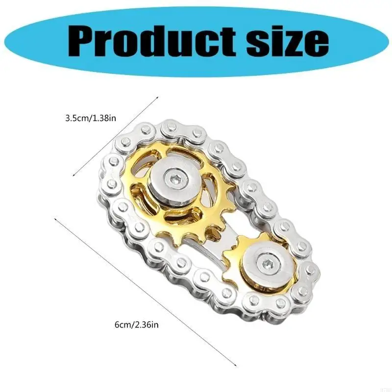 97BE Alloy Finger Gyroscope Stable Fingertip Spinner Rotating Chain Gear Spinner Toy for Comfortable Grip and Smoothly Rotate