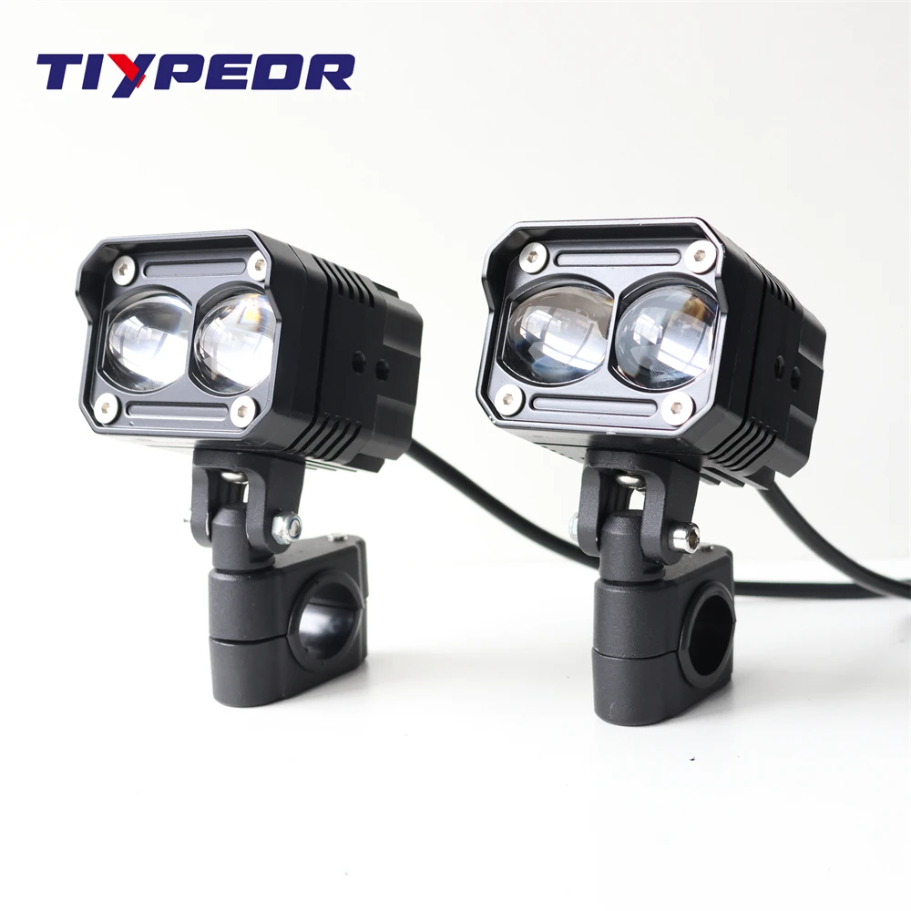 TIYPEOR 80W 10000lm Aluminum Motorcycle Brighter Hi-Q Fog Auxiliary Driving LED Headlight Spotlight For Off-Road ATV UTV