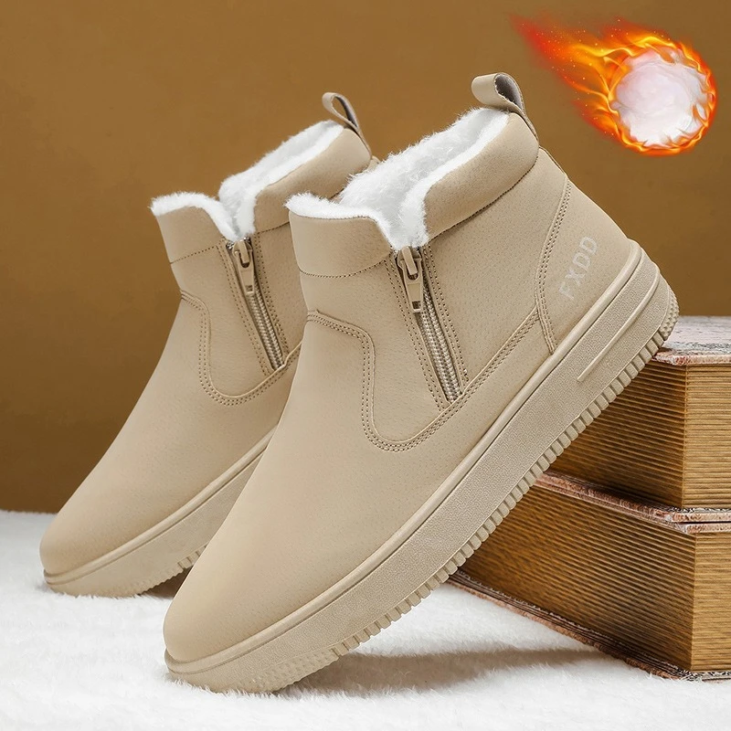 جديد الرجال الشتاء أحذية عمل الحرارية اصطف عالية أعلى أحذية الثلوج مكتنزة وحيد عدم الانزلاق مقاوم للماء الدافئة حذاء من الجلد الأحذية في الهواء الطلق