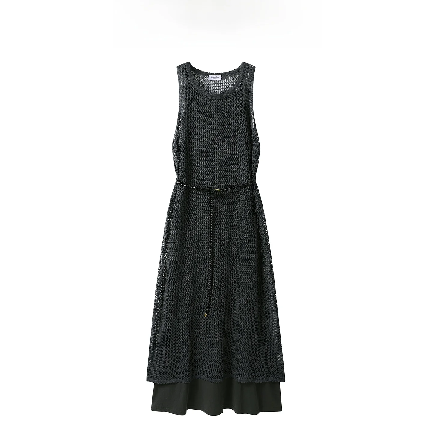 

Korean Sle Hollow out Vest Top And Dr Two Piece Set Summer New Arrival Ele Faion Women's Clothing ort Sve rou...