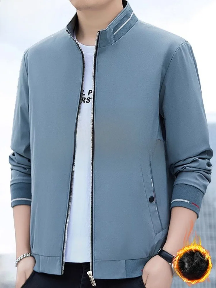 

plus Size Fce Lined Windproof Jaet Men's Busin Casual Coat Autumn Winter Polyester Fiber Faion Urban Sle Paul