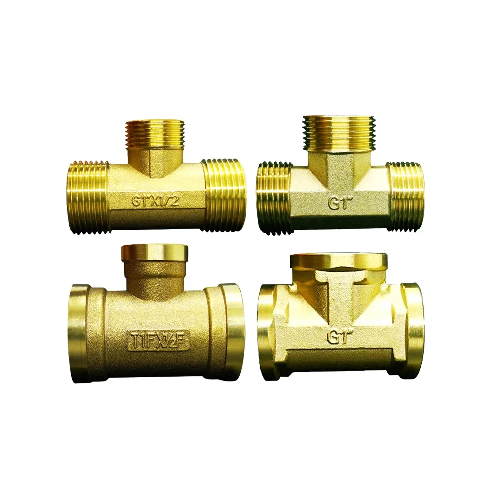 

DN20 3/4" BSP Female and Male Reducing Tee Type Brass Pipe Fitting Connector 3 Way Coupling Adapter For Water Fuel Gas