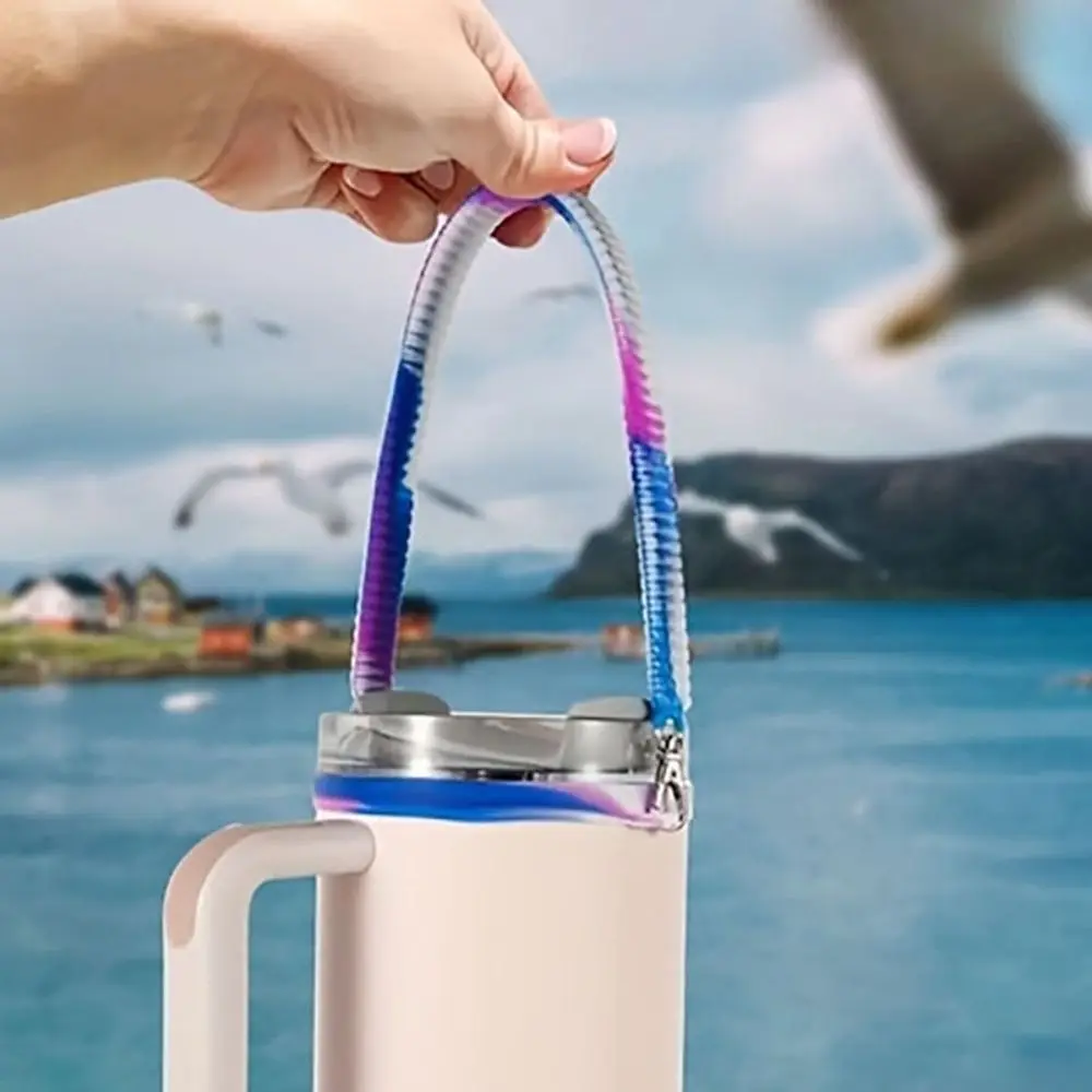 

2pcs Silicone Water Bottle Sling Carrier No Dropping Resilient Water Cup Holder Strap Durable Water Bottle Handle Student