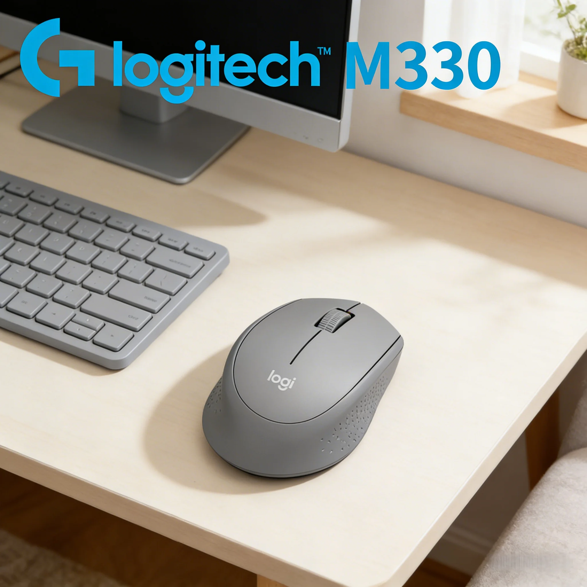 

Беспроводная мышь Logitech M330 Silent Plus 2.4G с 24-месячным сроком службы батареи, эргономичная, для ПК, ноутбуков, дома и офиса