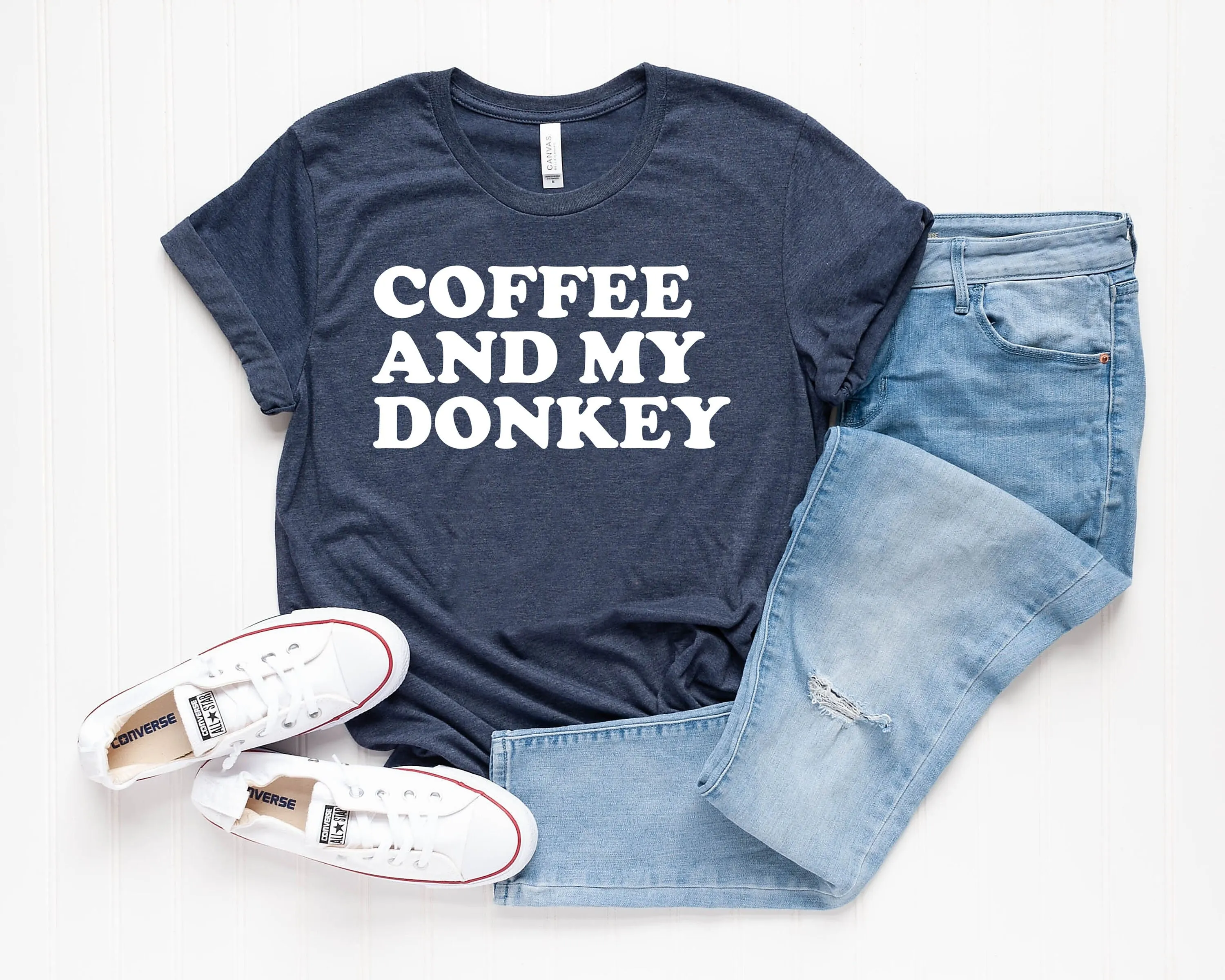 Donkey shirt animal lover mule pet humor gift coffee and my