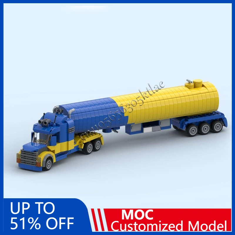 

NEW 683 PCS MOC Customize Large Oval Oil Fuel Truck Building Block Model DIY Education Assembly Toys For Children Festival Gifts