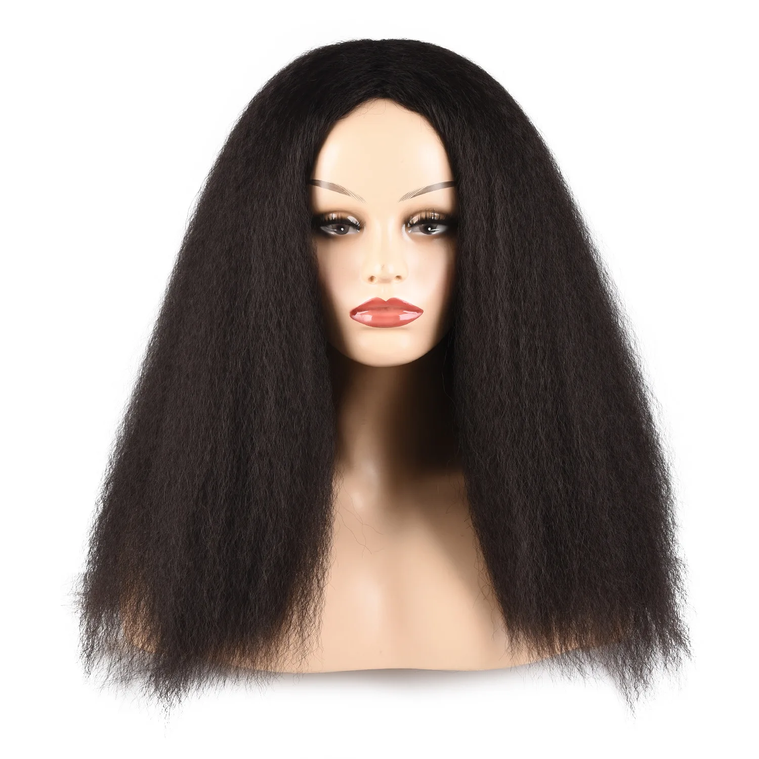 synthetic wig for women yaki straight middle part black red wig high temperature fiber synthetic hair long wigs M007