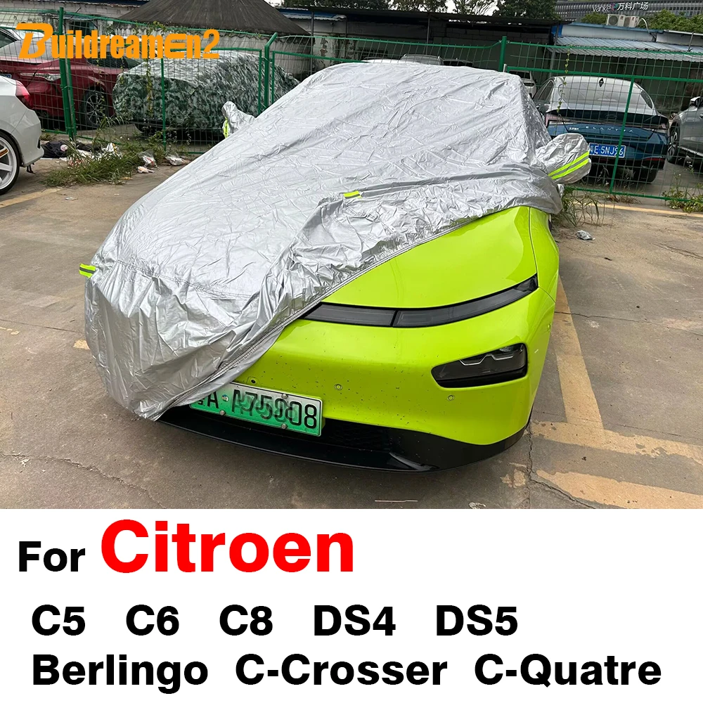 Buildreamen2 Full Car Cover Sun Snow Rain Prevent Waterproof Cover For Citroen DS4 DS5 Berlingo C-Quatre C-Crosser C5 C6 C8