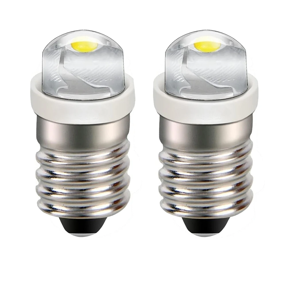 

2-Piece DC 3V 4.5V 6V E10 LED Light Bulb 0.5W LED 80LM Flashlight Bicycle Signal Lamp Bike Light for Flashlight Torch Work Light