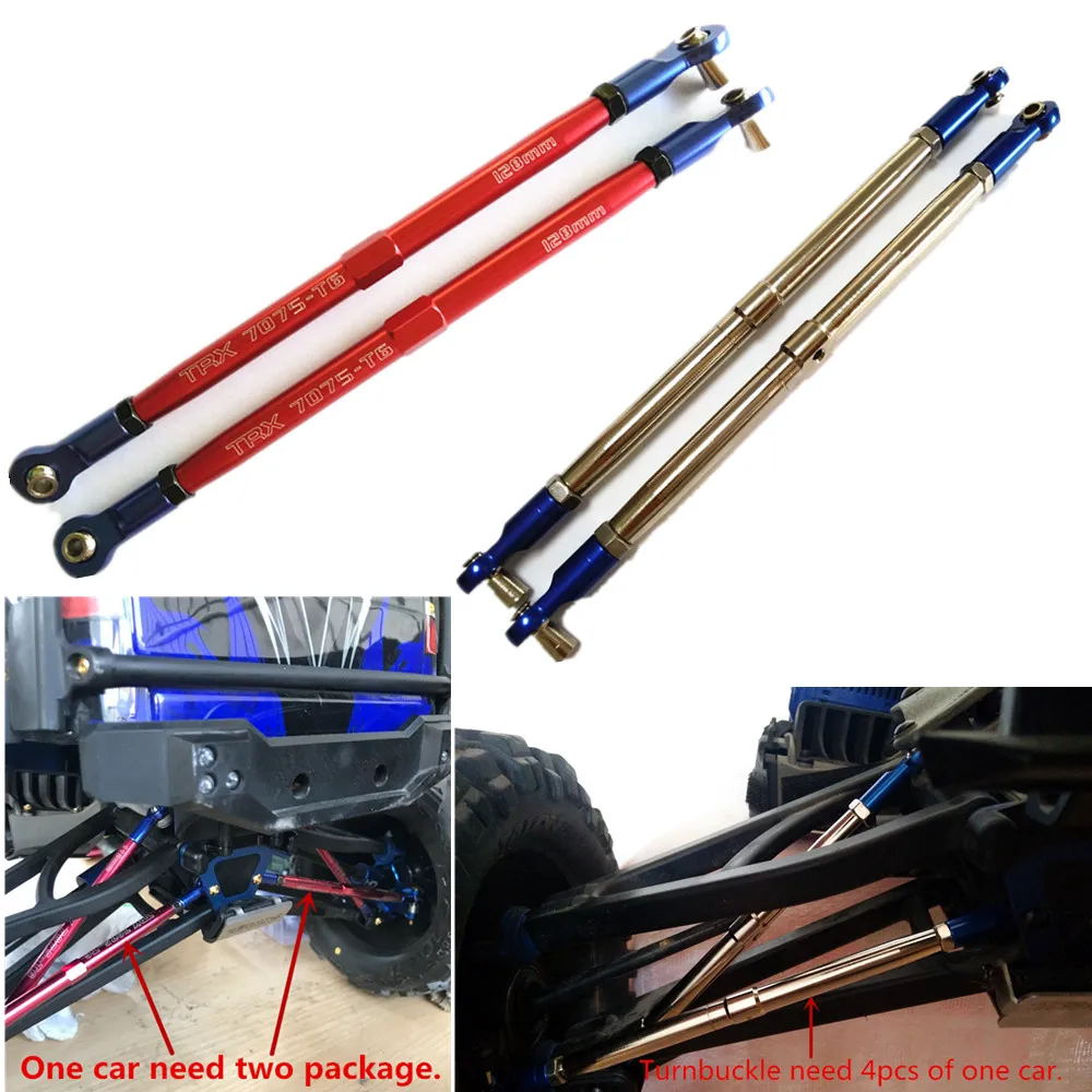 2pcs Steering Links Turnbuckles for RC Traxxas 1/10 E-REVO E REVO 2.0 VXL Summit 5338R 5338A 8638 8646