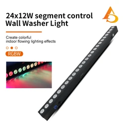 LED RGBW 벽 워시 라이트, LED 바 DMX 라인 바 워시 무대 조명, 파티 웨딩 이벤트 조명, 4-10 개, 24x12W, 4IN1