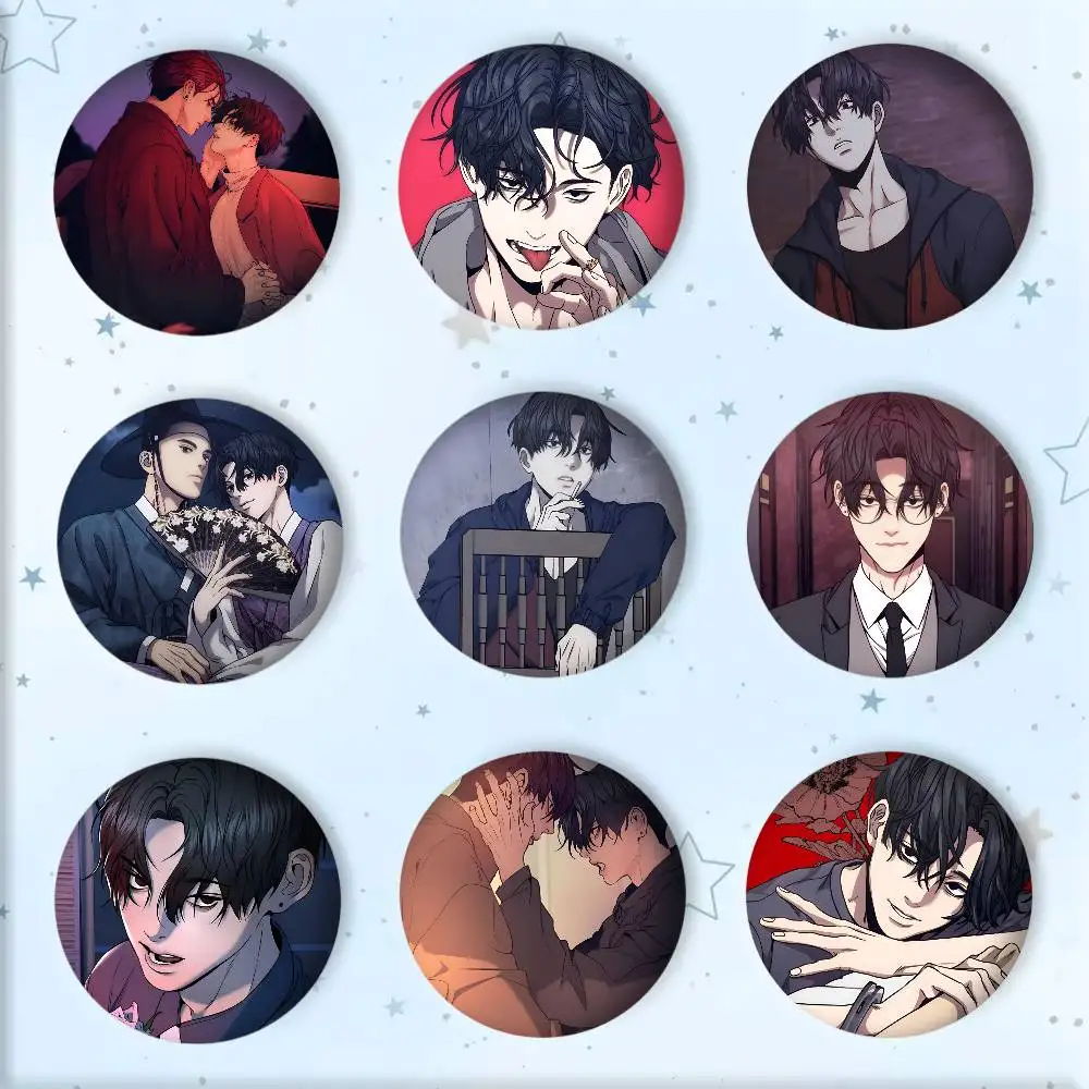 BL Manga The Pawns R-Revenge Badge Tinplate Round Laser Brooch Clothes Backpack Accessories Lapel