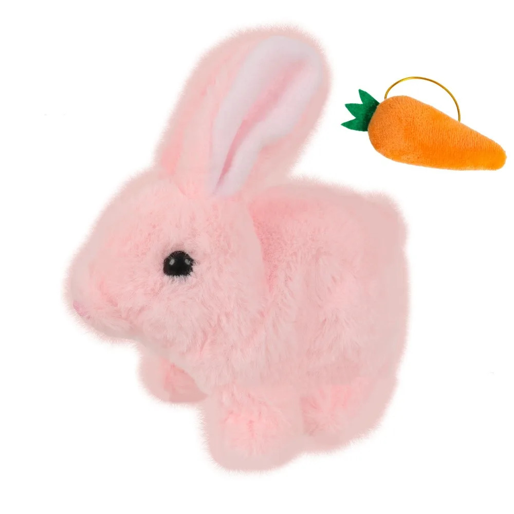 

Wiggle Ears My Realistic Bunny Toy Stuffed Animal With Carrot Electric Toy Rabbit Interactive Simulation Walking Wiggle Rabbit