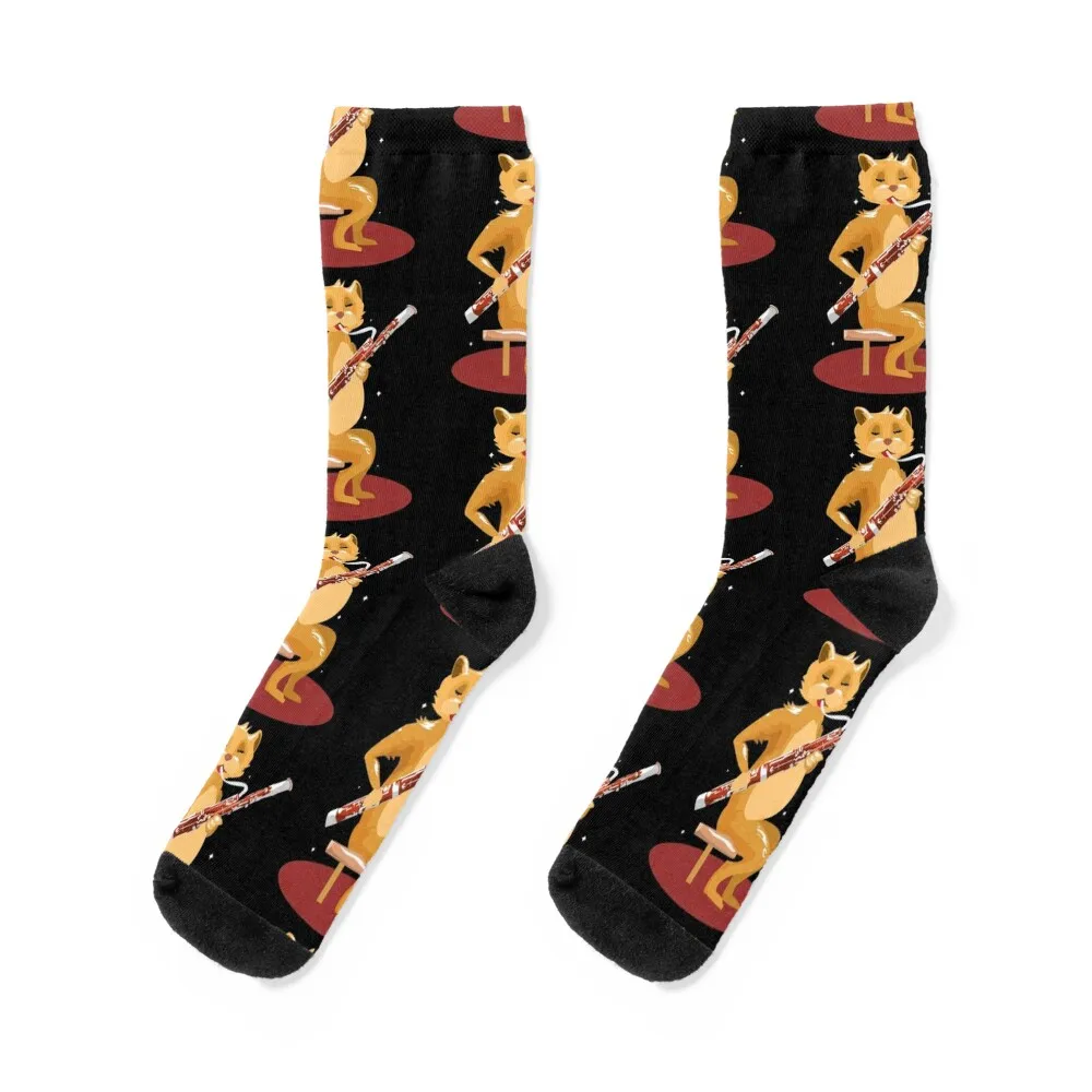 

Bassoon Cat Socks custom christmass gift Stockings winter Socks Female Men's