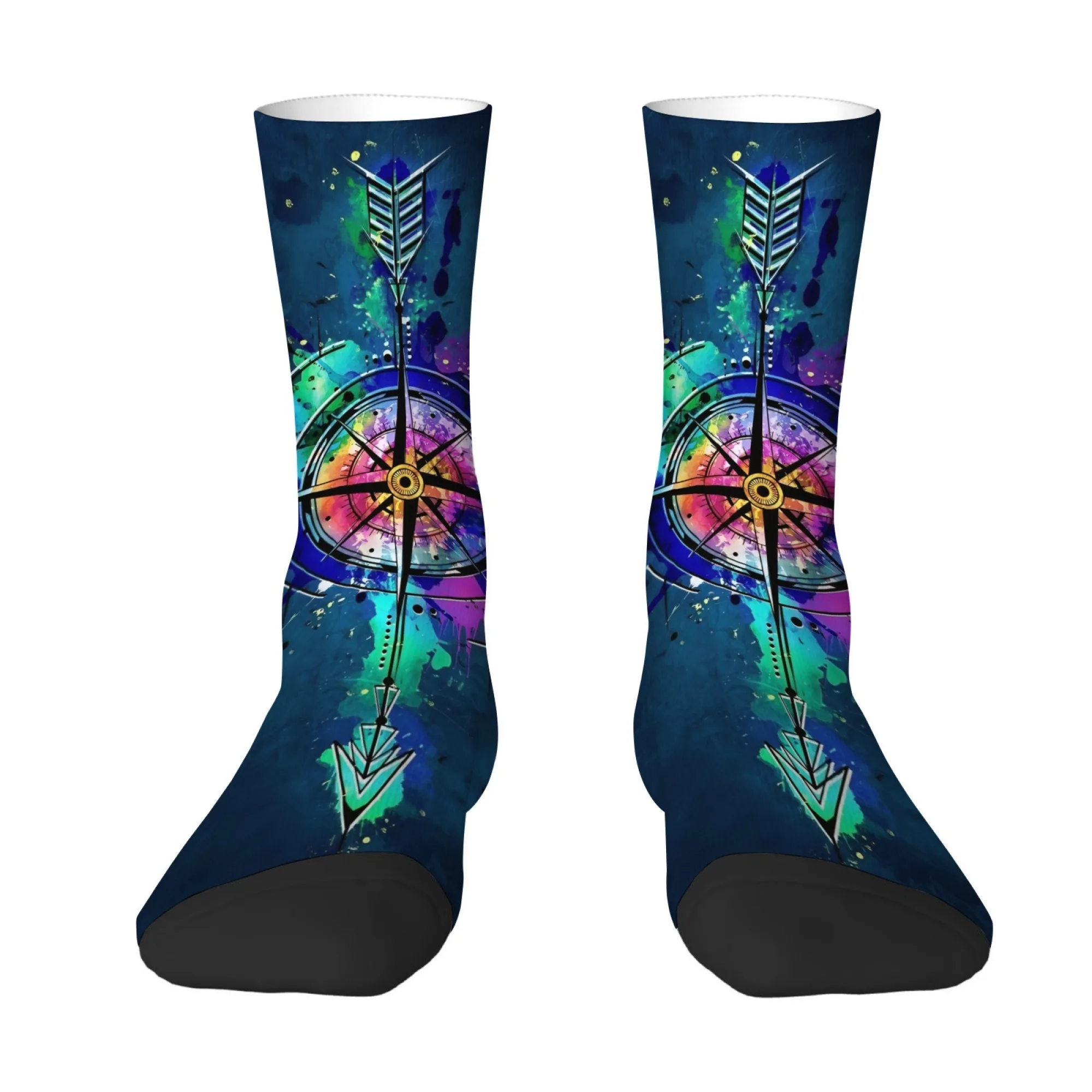 Funny Novelty Compass Sword Print Men's Socks Soft and Comfortable Socks Retro Street Style Harajuku Outdoor Sports Socks