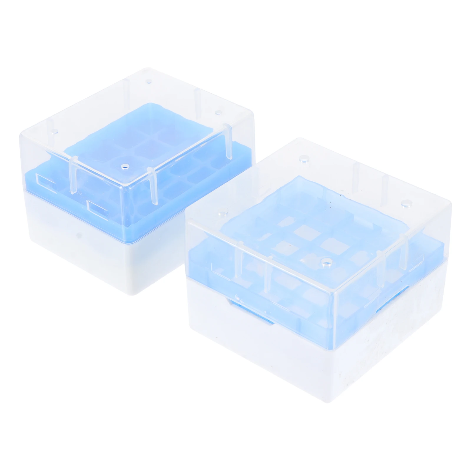 

2pcs Cryovial Storage Box Freezing Tube Holder PP Multi Compartment Test Tube Rack Container